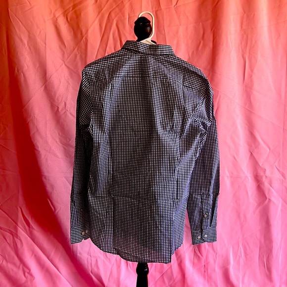 NWT H&M Slim Fit Easy-iron Shirt, Dark-blue checkered (S) - Picture 3 of 3